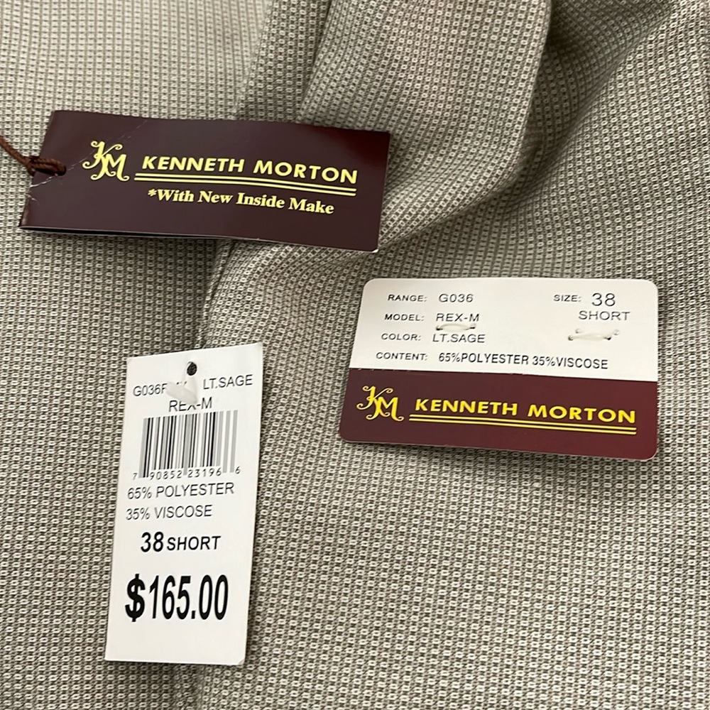Kenneth Morton Men’s Sport Coat / Blazer Tan Two Buttons One Vent Size Various - Picture 7 of 15